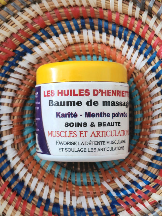 Baume de massage anti douleurs au karité et menthe poivrée